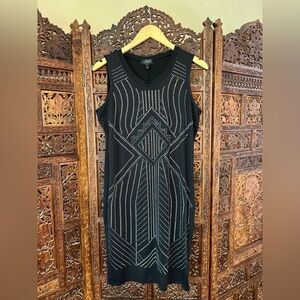 Say What? Black Geometric Pattern Bodycon Dress